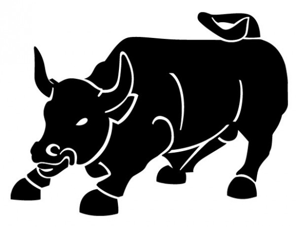 Charging Black Bull Vector Graphic web vector unique ui elements stylish silhouette quality powerful original new illustrator high quality hi-res HD graphic fresh free download free eps download design creative charging bull black Animal angry   