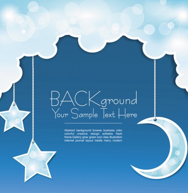 Clouds Crescent Moon Night Sky Background web weather vector unique text stylish stars quality paper clouds original night sky moon illustrator high quality graphic fresh free download free frame download crescent moon creative clouds background   