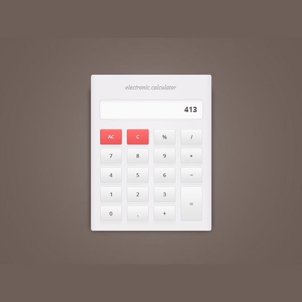 Ultra Clean Electronic Calculator Interface PSD white calculator psd white web unique ui elements ui stylish red quality original new modern light interface hi-res HD fresh free download free elements electronic calculator download detailed design creative clean calculator clean calculator   