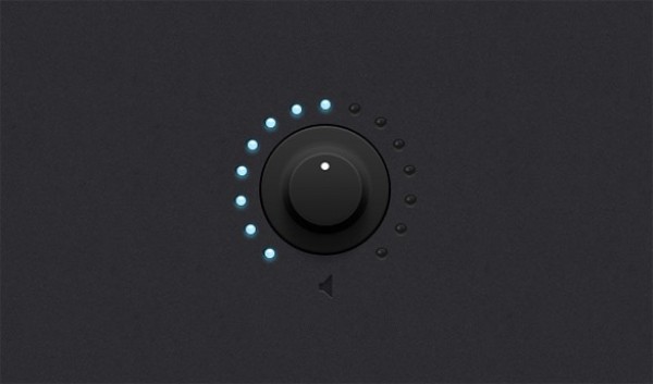 Sleek Black Web UI Control Knob PSD web volume unique ui elements ui stylish round quality psd original new modern knob interface hi-res HD fresh free download free elements download detailed design dark creative control knob control clean blue black   