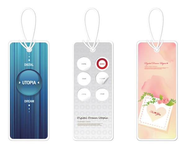 3 Creative Bookmark Tags Set vector tags set romantic label heart hanging tag free download free bookmark blue   