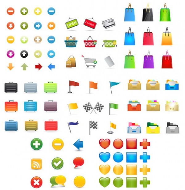 Large Set of Colorful Vector Web & Ecommerce Icons web icons web vector icons set vector unique ui elements stylish shopping cart icon shopping bag quality plus icon original new interface illustrator icons high quality hi-res HD graphic fresh free download free flag icons eps elements ecommerce download dock detailed design creative colorful check case briefcase arrow icons ai   