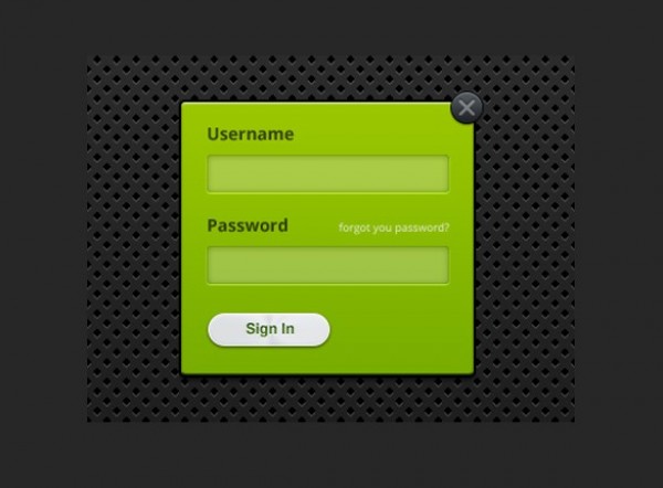 Mini Green Web Login Form PSD web unique ui elements ui stylish simple signin quality psd original new modern minimal mini login form login interface hi-res HD green login green fresh free download free field elements download detailed design creative clean   