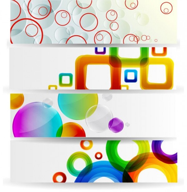Circles Bubbles Geometric Vector Banners Set web vector unique ui elements stylish squares quality original new interface illustrator high quality hi-res header HD graphic geometric fresh free download free elements download detailed design creative colorful circles bubbles banners abstract   