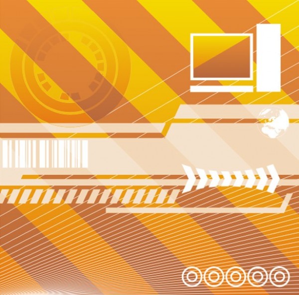 Computer Technology Vector Background web vector unique technology tech stylish stripes quality original orange modern lines illustrator high quality graphic globe fresh free download free eps download diagonal stripes design creative computer cdr barcode background ai abstract   