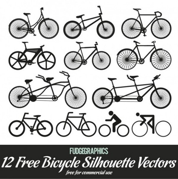 12 Bicycle Silhouette Vector Pack web vintage vector unique ui elements tandems stylish silhouette racing bikes quality pictograms original new interface illustrator high quality hi-res HD graphic fresh free download free elements download detailed design creative BMX bike bicycle built for two bicycle   