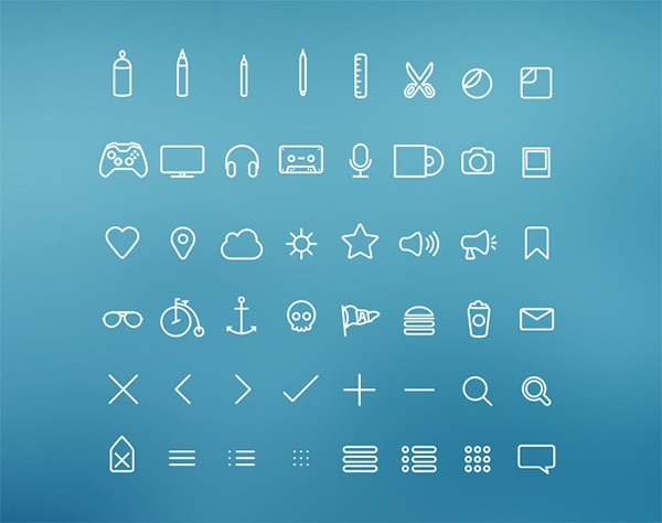 50 Thin Line Web Icons Pack ui elements ui thin line icons stroke set pack line icons line icons hangloose free download free   