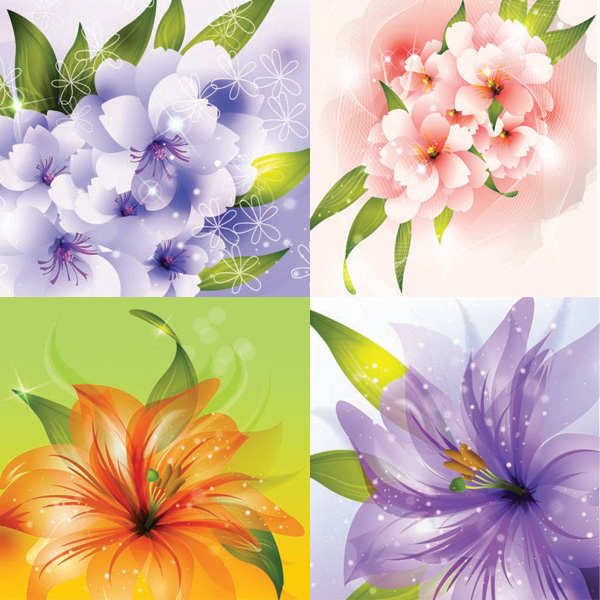 5 Delicate Flower Illustrations Vector Set web vector unique ui elements summer stylish spring set quality purple pink original orange new interface illustrator high quality hi-res heart HD graphic fresh free download free flowers floral elements download detailed design delicate creative background   