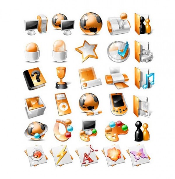 119 Glossy Orange Web UI Icon Pack PNG web unique ui elements ui stylish simple set quality pack original orange new modern interface icons icon set hi-res HD glossy fresh free download free elements download detailed design creative clean   