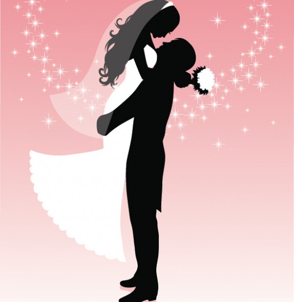Joyful Bride and Groom Vector Silhouette wedding web vectors vector graphic vector unique ultimate silhouette quality photoshop pack original new modern marriage just married illustrator illustration high quality groom fresh free vectors free download free download design creative couple bride and groom bride ai   