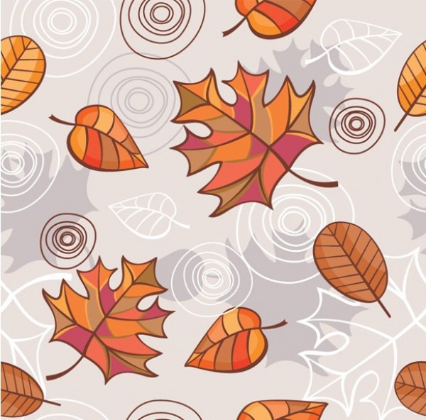 Cheery Autumn Leaves Seamless Pattern EPS web vector unique swirls stylish seamless scribbles red quality pattern original orange illustrator high quality hand drawn graphic fresh free download free download design creative circles background autumn leaves autumn abstract   