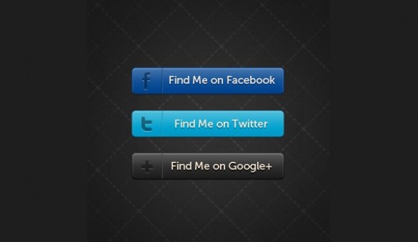 3 Horizontal Social Media Buttons PSD web unique ui elements ui twitter stylish social media social simple quality original new networking modern interface hi-res HD google plus fresh free download free follow me on facebook facebook elements download detailed design creative clean buttons   