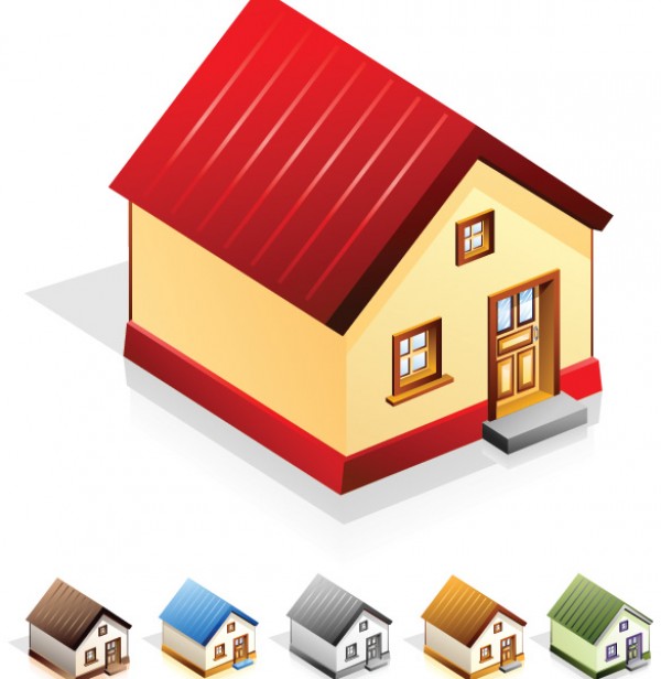 6 Little House Vector Icon Set web vectors vector graphic vector unique ultimate quality photoshop pack original new modern illustrator illustration icon house home high quality fresh free vectors free download free download design creative cottage ai   