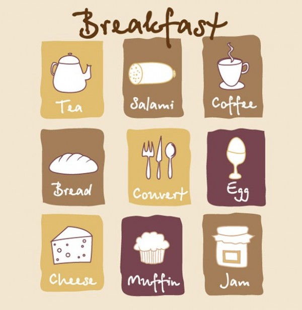 Trendy Breakfast Icon Vector Illustration web vintage vector unique teapot stylish salami retro quality original muffin illustrator high quality graphic fresh free download free egg download design creative country coffee cheese breakfast banner breakfast bread   