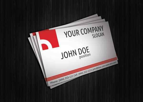 Simple Red Corporate Business Card – Free Template vector simple red free corporate business card   