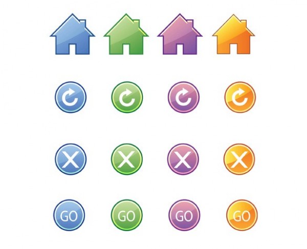 16 Glossy Web UI Vector Icons Set web vector unique ui elements stylish round refresh quality original new interface illustrator icons home high quality hi-res HD graphic go fresh free download free elements download detailed design delete creative buttons   
