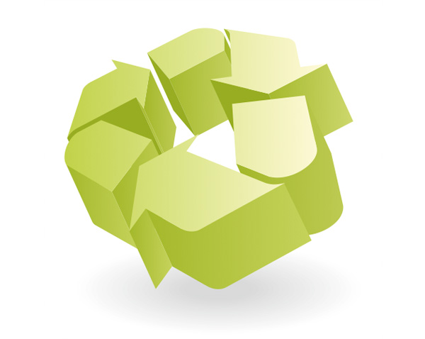 Green 3D Recycle Arrow Vector Icon vector recycle icon recycle icon free download free cube arrows 3d   