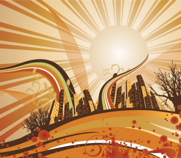 Abstract City Skyline Vector Background 13860 web vectors vector graphic vector unique ultimate sunrise quality photoshop pack original new modern illustrator illustration high quality fresh free vectors free download free download design creative city skyline city background sunset ai abstract   