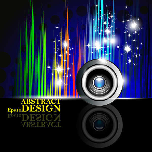 Colorful Lines & Stars Abstract Background vector stars lines lens glowing free download free dark colorful background abstract   