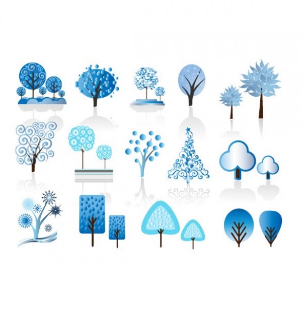 Abstract Blue Winter Trees Vector Elements winter web vector unique ui elements tree stylish set quality original new interface illustrator icon high quality hi-res HD graphic fresh free download free eps elements download detailed design creative blue abstract tree abstract   