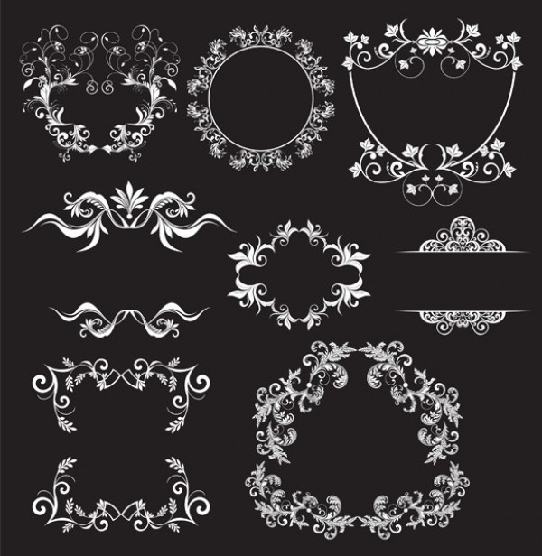 Intricate Floral Web UI Elements Vector Set web vintage vector unique ui elements stylish set quality ornaments original new interface illustrator high quality hi-res HD graphic fresh free download free frame floral elements floral eps elements download detailed design decorative decorations creative ai   