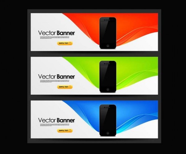Mobile Phone Abstract Vector Banner Background - GooLoc