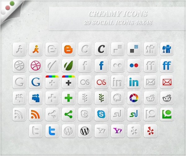 29 Creamy Social Media Icons Pack PNG white web unique ui elements ui stylish social media social icons social set quality png pack original new networking modern interface hi-res HD fresh free download free elements download detailed design creative creamy clean bookmarking 48px   