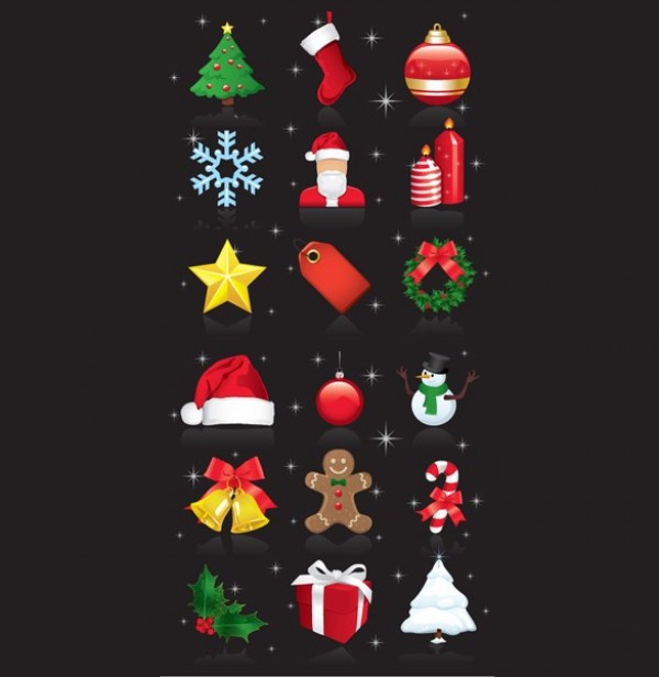 18 Christmas Theme Vector Icons Set web vector christmas icons vector unique ui elements tree stylish set santa quality ornaments original new interface illustrator high quality hi-res HD graphic fresh free download free eps elements download detailed design decorations creative christmas icons christmas elements christmas   