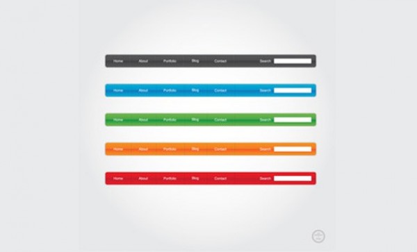 5 Sleek Vector Navigation Menu Bars Set web vector unique ui elements stylish slim set red quality original orange new navigation nav menu bar menu interface illustrator high quality hi-res HD green graphic fresh free download free elements download detailed design creative blue black bar ai   