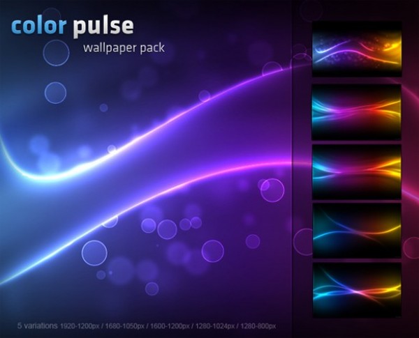 5 Color Pulse Wallpaper Set JPG web wallpaper unique ui elements ui stylish quality original new modern lights jpg interface high resolution hi-res HD fresh free download free elements download detailed design creative colorful color pulse color clean background   