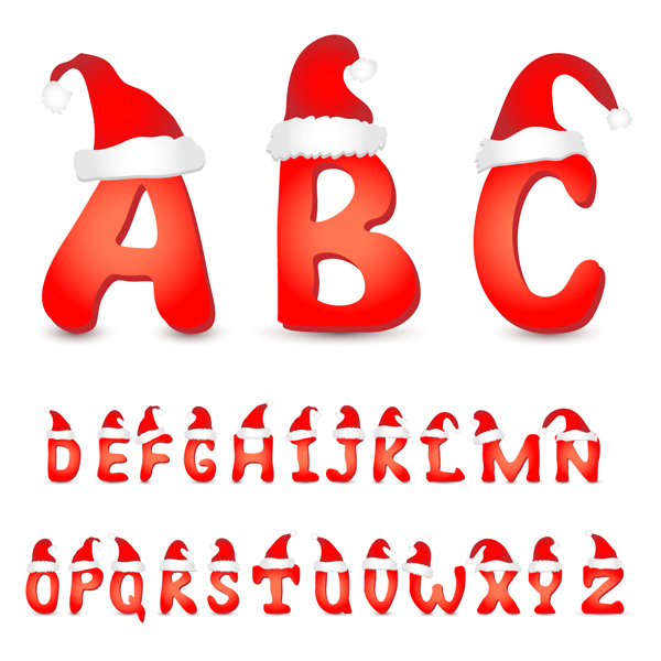 Red Christmas Hat Alphabet Font vector santa hat red free download free font christmas font alphabet   