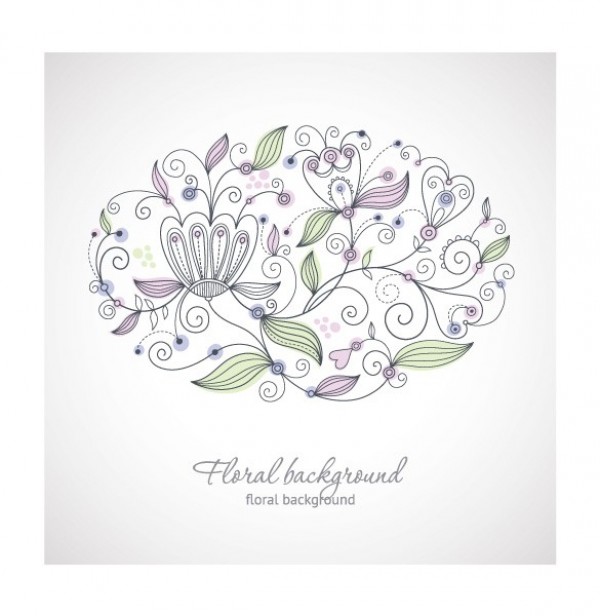 Dainty Floral Vintage Vector Background web vector unique stylish quality purple original nature illustrator high quality green graphic fresh free download free flowers flora download design delicate dainty creative card background   