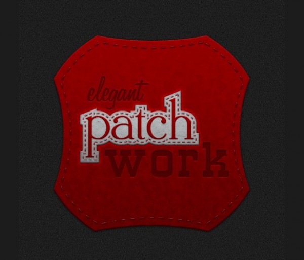 Creative Stitched Leather Patch Design PSD web unique ui elements ui stylish stitched red quality psd patchwork patch original new modern leather label interface hi-res HD fresh free download free elements download detailed design creative clean   