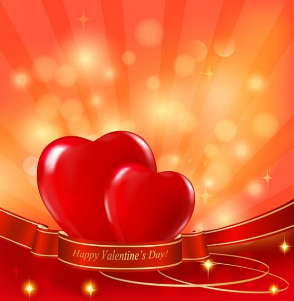 Glossy Red Hearts Bokeh Background web vector Valentines day card valentines unique ui elements stylish ribbon red rays radiant quality original new interface illustrator high quality hi-res hearts HD graphic fresh free download free eps elements download detailed design creative card bokeh banners background abstract   