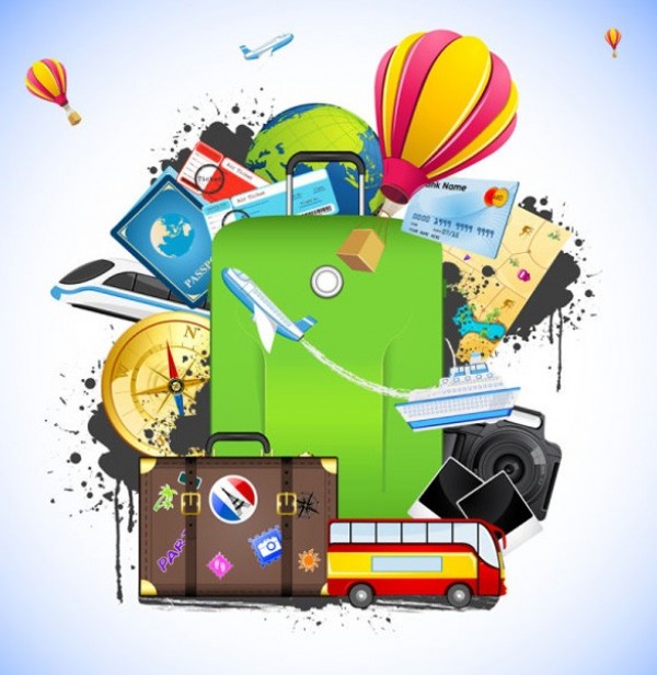 Vacation Travel Vector Mega Pack web vector vacation unique ui elements travel suitcases stylish quality plane original new jet interface illustrator high quality hi-res HD graphic globe fresh free download free elements download detailed design cruise ship cruise credit cards creative compass airplanes air balloons   