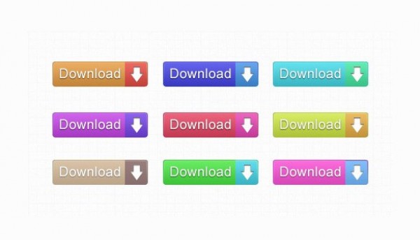 9 Colorful Clean Download Buttons Set PSD web unique ui elements ui stylish set quality psd original new modern interface hi-res HD fresh free download free elements download buttons download detailed design creative combo colorful clean   