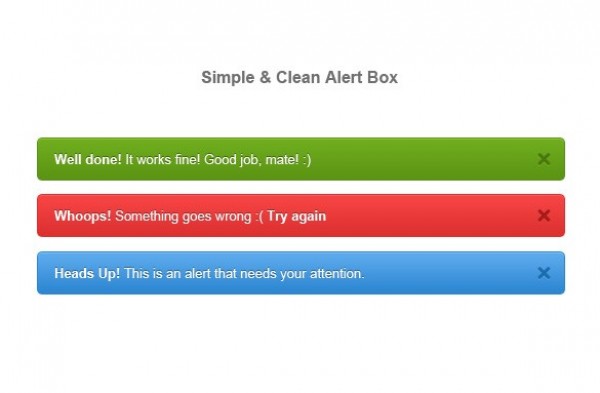 3 Simple Clean Alert Boxes Set PSD web unique ui elements ui textured stylish set red quality original notification new modern interface hi-res HD green fresh free download free elements download detailed design creative clean buttons box blue alert box alert   