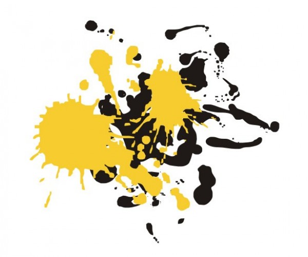 Yellow Black Ink Splat Vector Background yellow web vector unique ui elements stylish splatter splat splash quality paint original new interface ink splat illustrator high quality hi-res HD graphic fresh free download free eps elements download detailed design creative cdr black background ai   