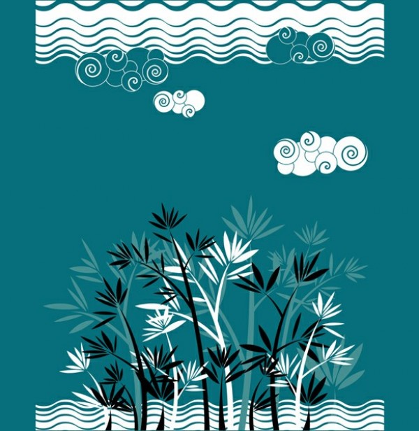 Abstract Floral with Waves Nature Vector Background web wavy waves water vector unique ui elements trees stylish sea quality plants original ocean new modern lines interface illustrator high quality hi-res HD graphic fresh free download free floral eps elements download detailed design delicate creative background abstract   