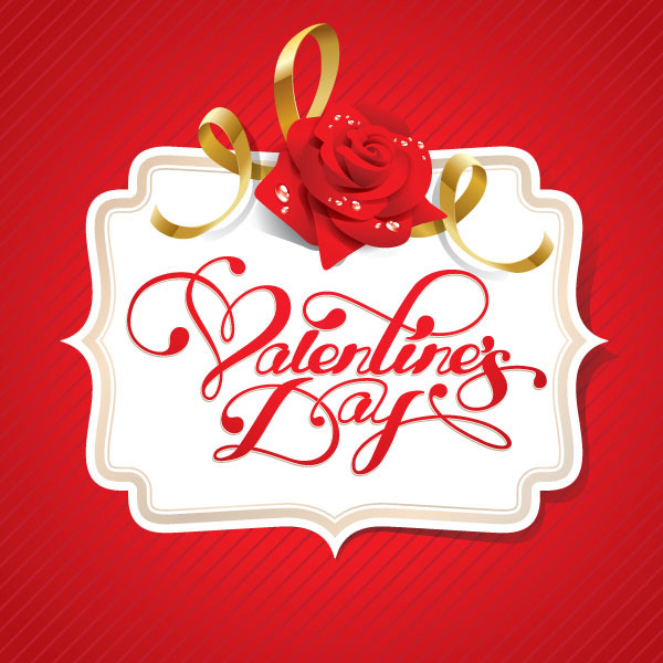 Valentine's Day Vector Rose Label vector valentines striped rose red label free download free background   