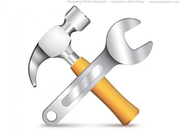 Hammer Wrench Settings Icon PSD wrench web vectors vector graphic vector unique ultimate ui elements tools shiny settings icon settings quality psd png photoshop pack original new modern metal jpg illustrator illustration icon ico icns high quality hi-def HD hammer fresh free vectors free download free elements download design creative ai   