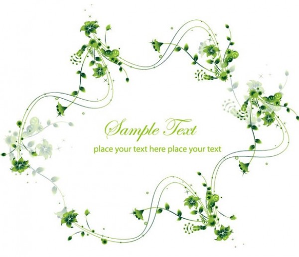 Delicate Green Floral Vine Frame Background web vine vector unique ui elements text stylish spring quality original new nature leaves interface illustrator high quality hi-res HD green graphic fresh free download free frame floral eps elements eco download detailed design creative background   