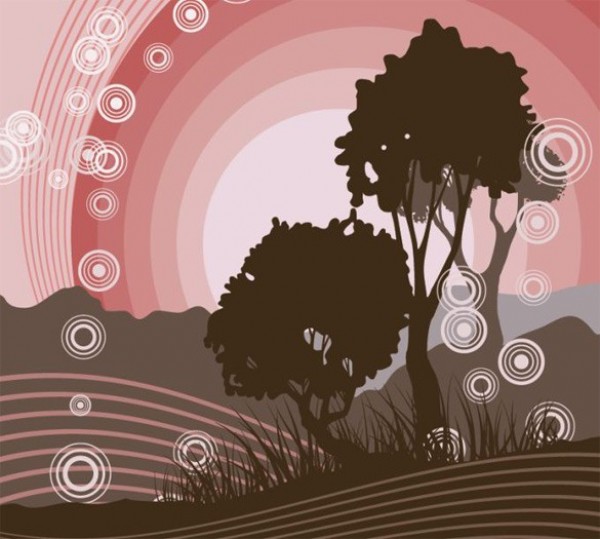 Silhouette Trees Abstract Vector Background web vector unique trees sunset stylish silhouette scene quality pink original illustrator high quality graphic fresh free download free download design creative countryside brown background abstract   