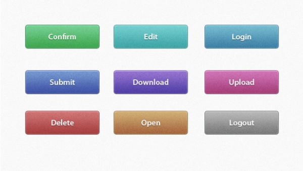 9 Noisy Colorful Web UI Buttons Set CSS/PSD web unique ui elements ui submit button stylish set quality psd original noisy buttons set noisy new modern logout button login button interface hi-res HD fresh free download free elements download detailed design delete button creative colorful clean buttons blue   