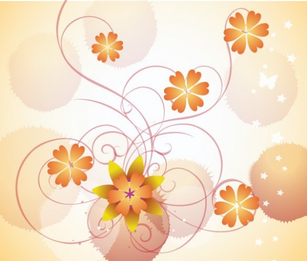 Orange Floral Abstract Vector Background 10961 web vector unique stylish quality original orange illustrator high quality graphic fresh free download free flowers floral download design creative background ai abstract   