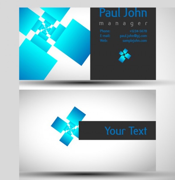 Geometric Abstract Business Card Templates web vector unique ui elements templates stylish squares quality presentation original new modern interface illustrator identity high quality hi-res HD graphic geometric front fresh free download free elements download detailed design creative card business cards blue back abstract   