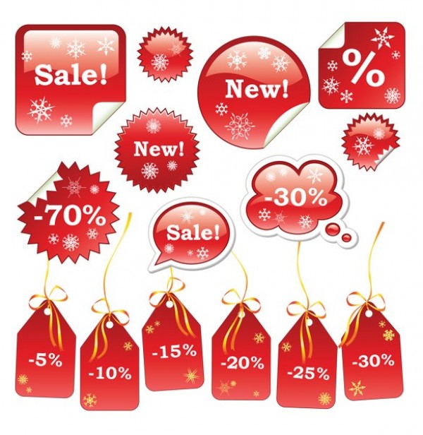 15 Red Christmas Sale Discount Tags Set winter sale web vector unique ui elements tag stylish sticker sales tag sale red quality original new label interface illustrator high quality hi-res HD graphic glossy fresh free download free elements download discount detailed design creative christmas   