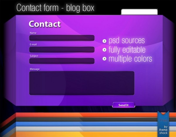 Stylish Contact Form Blog Box PSD web unique ui elements ui stylish simple quality original new modern messages interface hi-res HD fresh free download free email elements download detailed design creative contact form contact colorful clean box blog box   