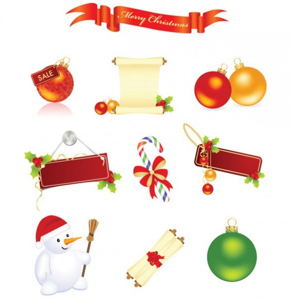 Christmas Decorative Vector Elements Pack web vector unique ui elements tree stylish stocking stickers snowman santa quality original new interface illustrator icons high quality hi-res HD graphic gifts fresh free download free elements download detailed design creative christmas   