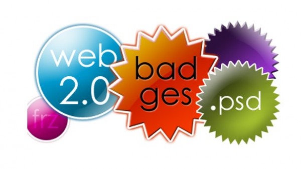 5 Glossy Web 2.0 Sticker Badges Set PSD web 2.0 web unique ui elements ui stylish stickers star set round quality psd original new modern labels interface hi-res HD glossy fresh free download free elements download detailed design creative colorful clean badges   